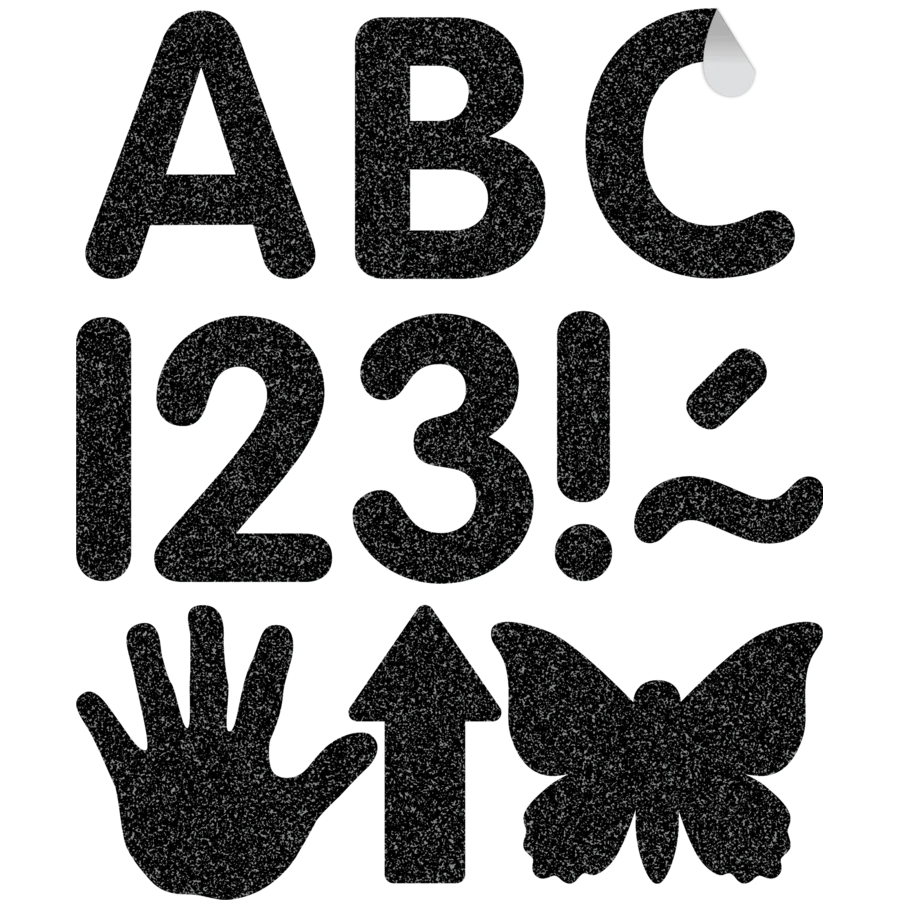 Black Glitz Classic Self-Adhesive Letters Uppercase
