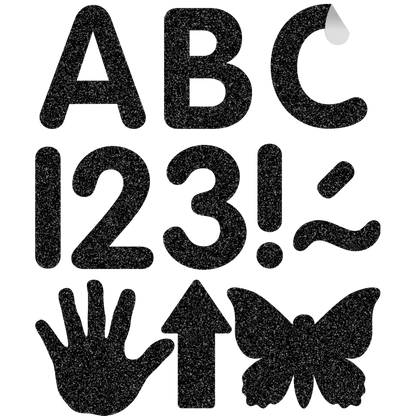 Black Glitz Classic Self-Adhesive Letters Uppercase