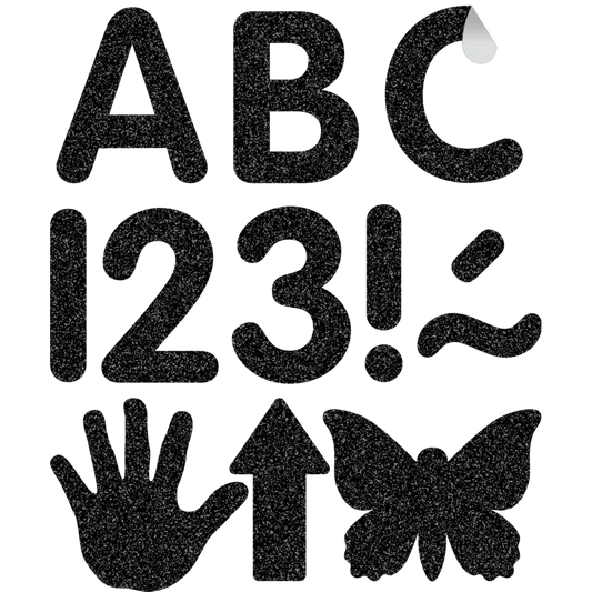 Black Glitz Classic Self-Adhesive Letters Uppercase