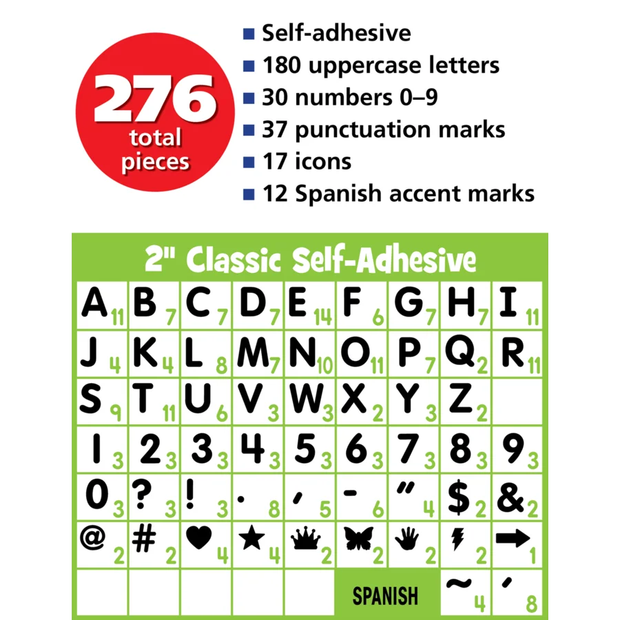 Black Glitz Classic Self-Adhesive Letters Uppercase