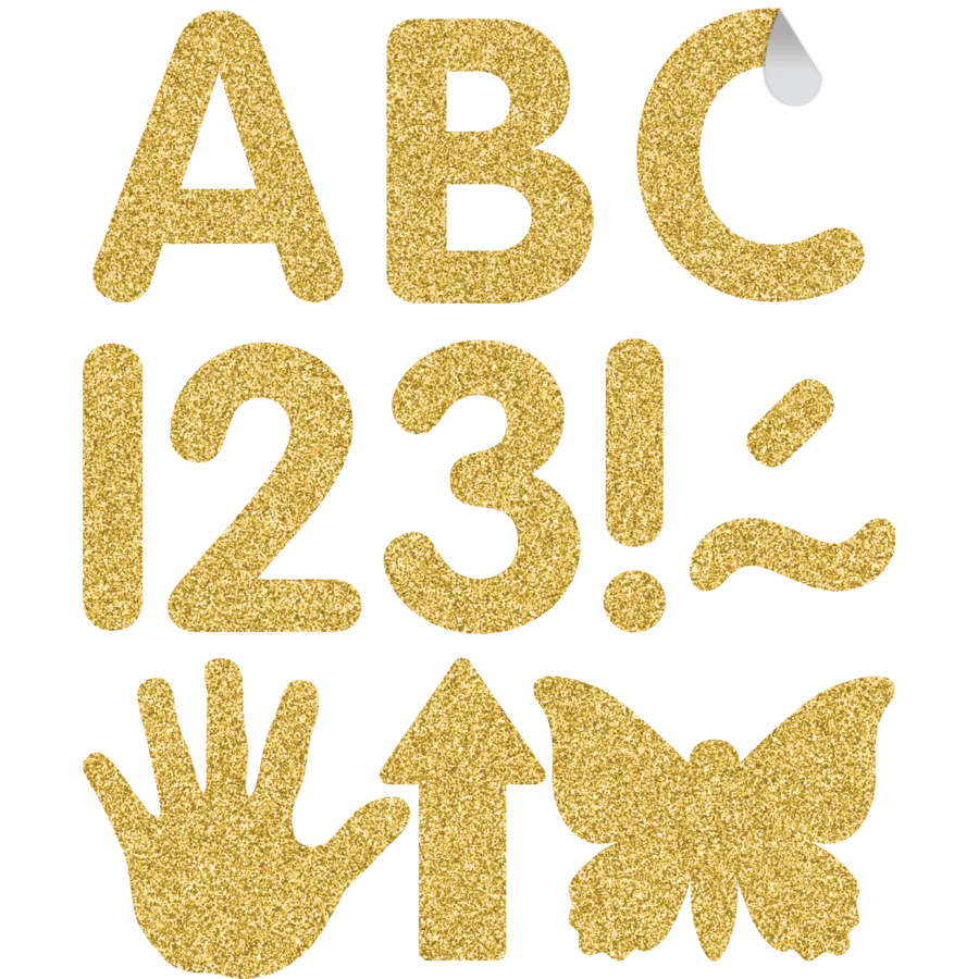 Gold Glitz Classic Self-Adhesive Letters Uppercase