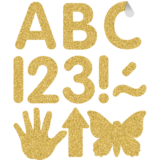Gold Glitz Classic Self-Adhesive Letters Uppercase