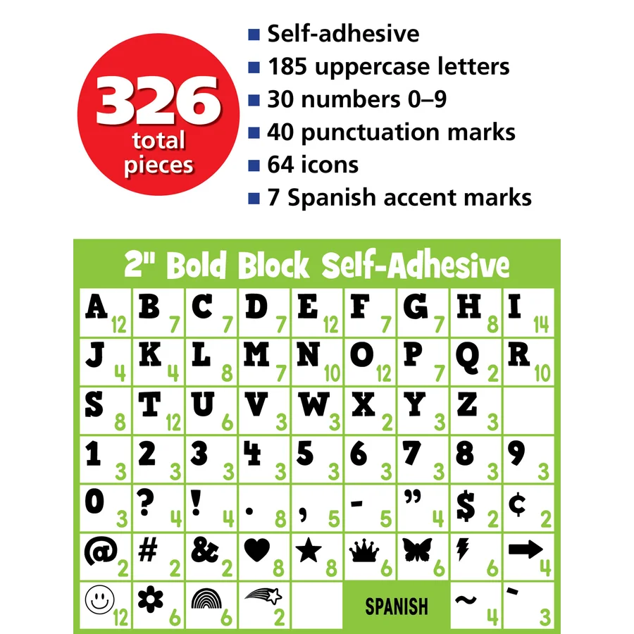 Brights 4Ever Bold Block Self-Adhesive Letters Uppercase