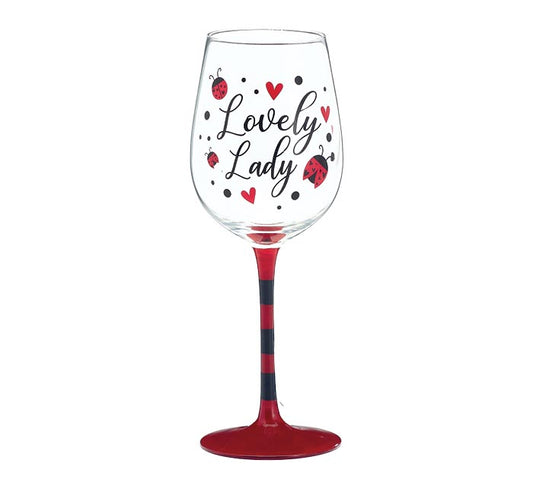 STEMMED WINE GLASS LOVELY LADY