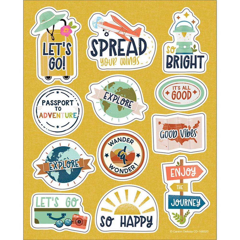 Let's Explore Think Positive Motivational Stickers