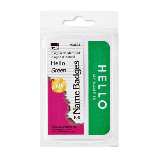 Self Adhesive Name Badges Hello Green Name Tags