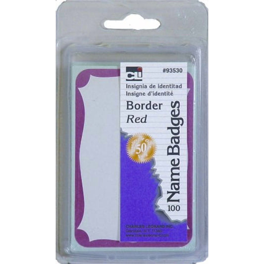Self‑Adhesive Red Border Name Tags