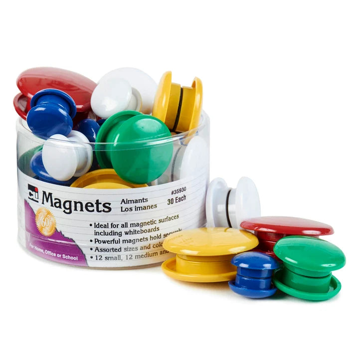 Magnets Round Button Style Asst. Colors/Sizes