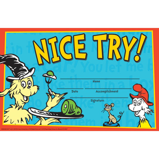 Dr Seuss - Green Eggs And Ham Recognition Award