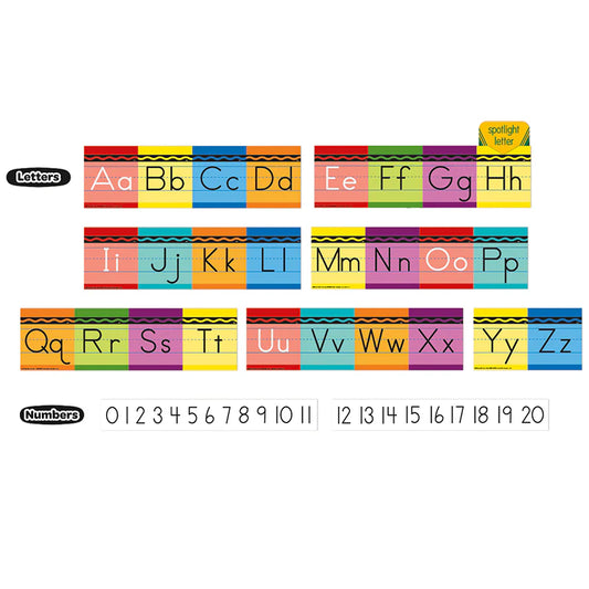Eureka Crayola Alphabet Mini Bulletin Board Set, 31-Piece Set