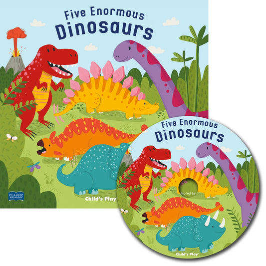 Books with Holes: Five Enormous Dinosaurs (Softcover and CD Edition)