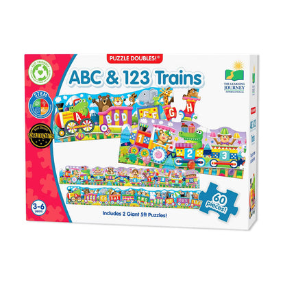 Puzzle Doubles! - ABC & 123 Trains: 60pc