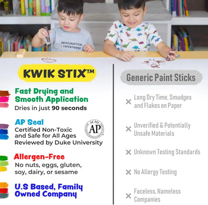 Kwik Stix Paint Sticks, Set of 12 Classic Colors