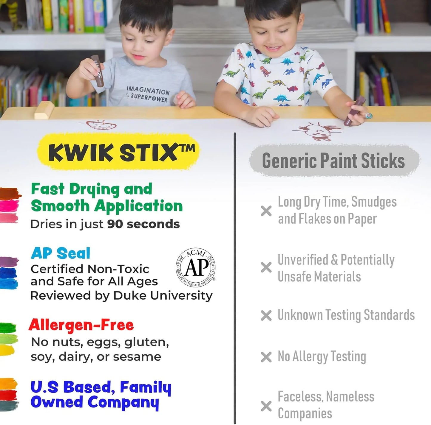 Kwik Stix Paint Sticks, Set of 10 Pastel Colors