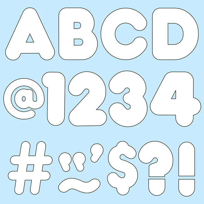 White Casual Uppercase Ready Letters®