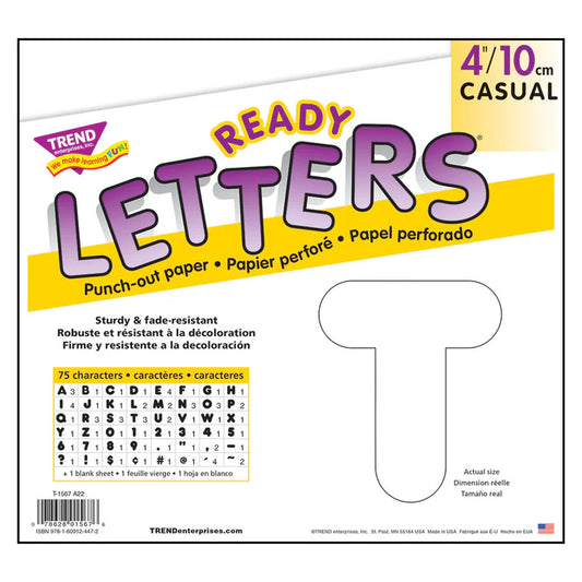 White Casual Uppercase Ready Letters®