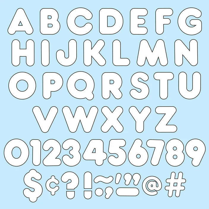 White Casual Uppercase Ready Letters®