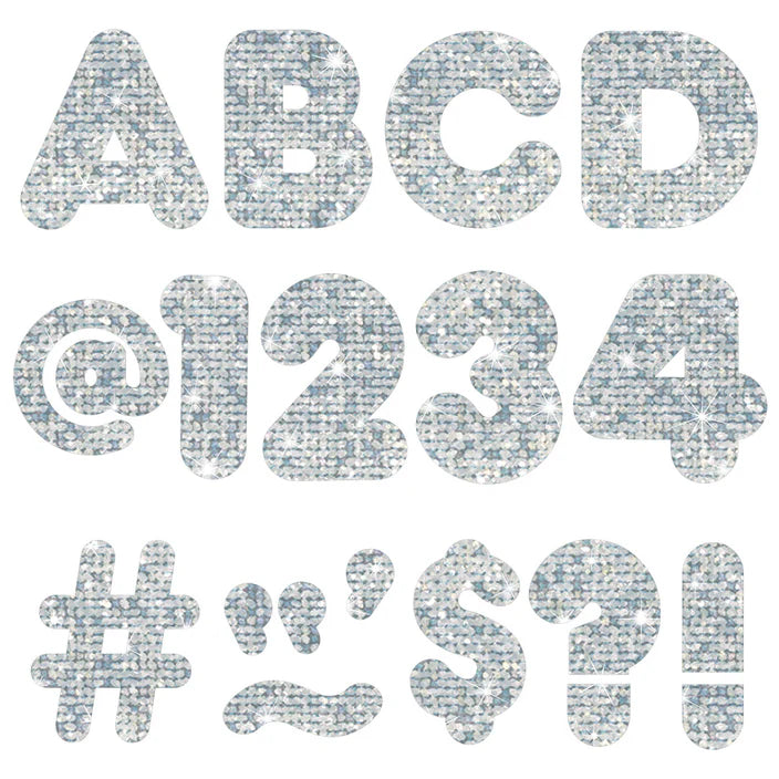 Silver Sparkle Casual Uppercase Ready Letters®