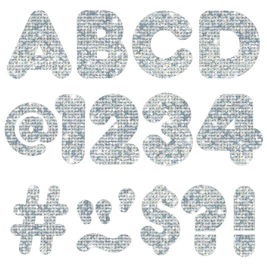 Silver Sparkle Casual Uppercase Ready Letters®