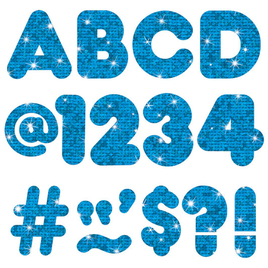 Blue Sparkle Casual Uppercase Ready Letters®