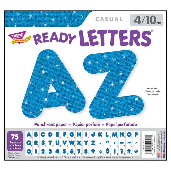 Blue Sparkle Casual Uppercase Ready Letters®