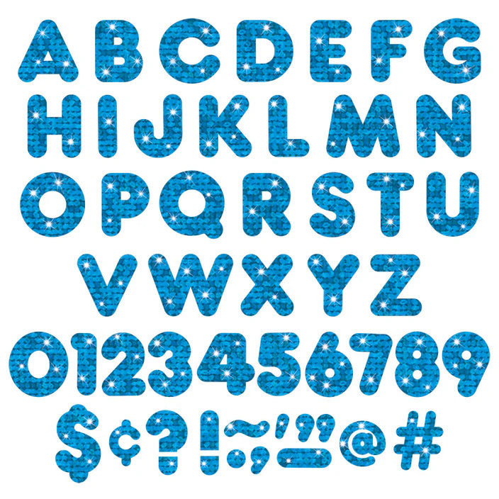 Blue Sparkle Casual Uppercase Ready Letters®