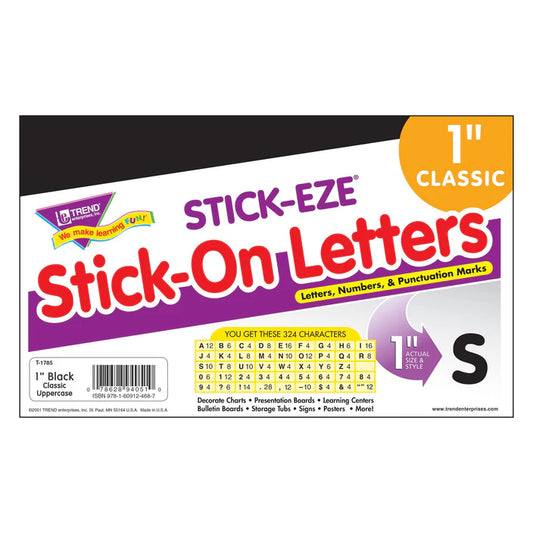 Black Letters STICK-EZE® Stick-On Letters