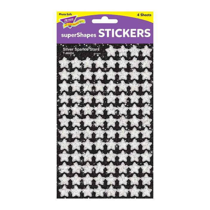 Silver Stars superShapes Stickers – Sparkle