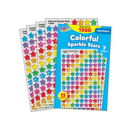 Colorful Sparkle Stars superShapes Stickers Value Pack