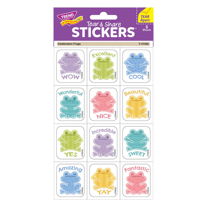 Good To Grow Celebration Frogs Tear & Share Stickers