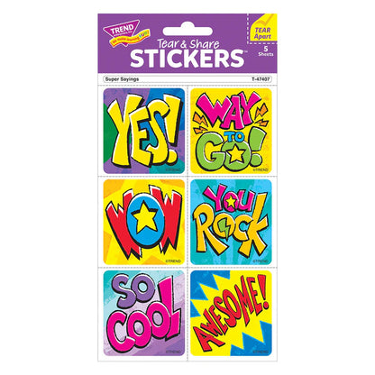 Super Sayings Tear & Share Stickers™