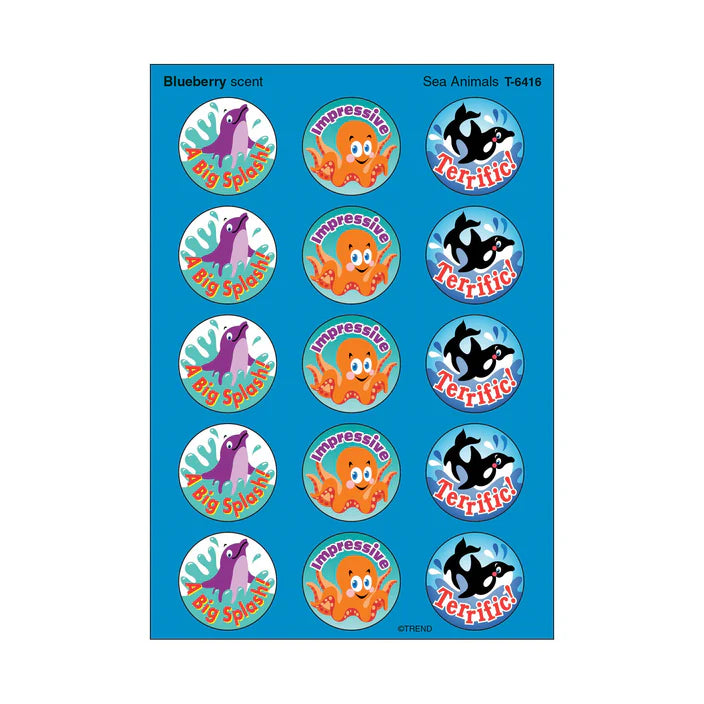 Sea Animals, Blueberry scent Scratch 'n Sniff Stinky Stickers®