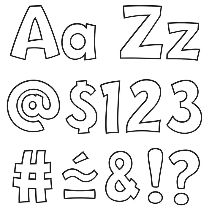 White Playful Uppercase/Lowercase Combo Pack (English/Spanish) Ready Letters®