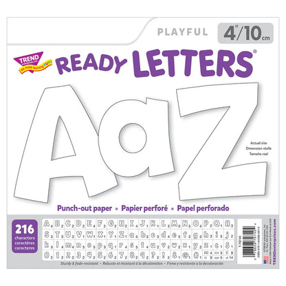 White Playful Uppercase/Lowercase Combo Pack (English/Spanish) Ready Letters®