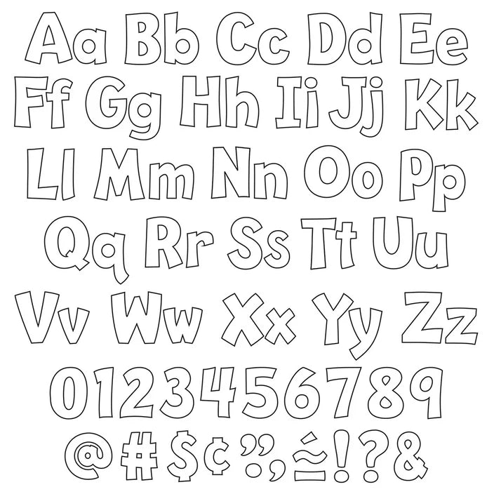 White Playful Uppercase/Lowercase Combo Pack (English/Spanish) Ready Letters®