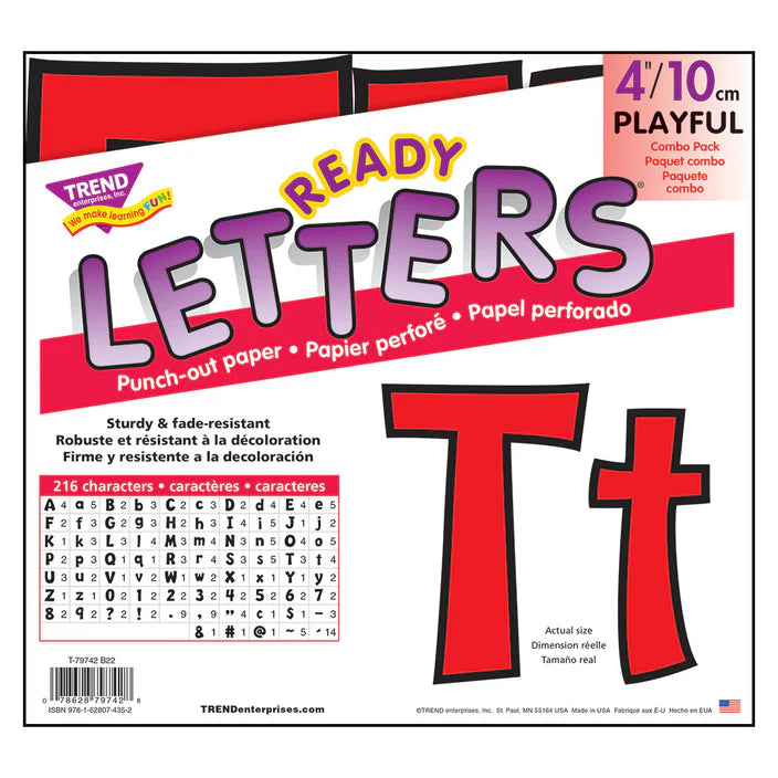 Red Playful Uppercase/Lowercase Combo Pack (English/Spanish) Ready Letters®
