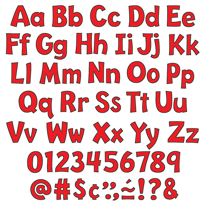 Red Playful Uppercase/Lowercase Combo Pack (English/Spanish) Ready Letters®