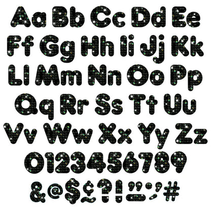 Black Sparkle Casual Uppercase/Lowercase Combo Pack Ready Letters®
