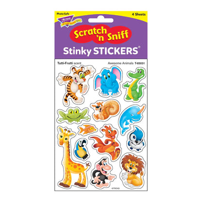 Awesome Animals, Tutti-Frutti scent Scratch 'n Sniff Stinky Stickers® – Mixed Shapes