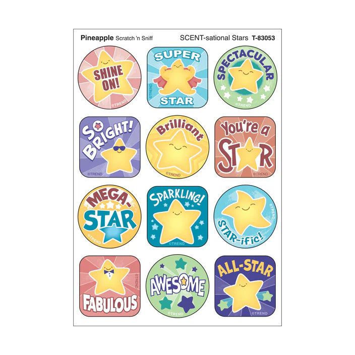 SCENT-sational Stars, Pineapple scent Scratch 'n Sniff Stinky Stickers®