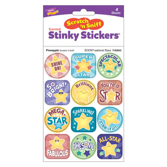 SCENT-sational Stars, Pineapple scent Scratch 'n Sniff Stinky Stickers®
