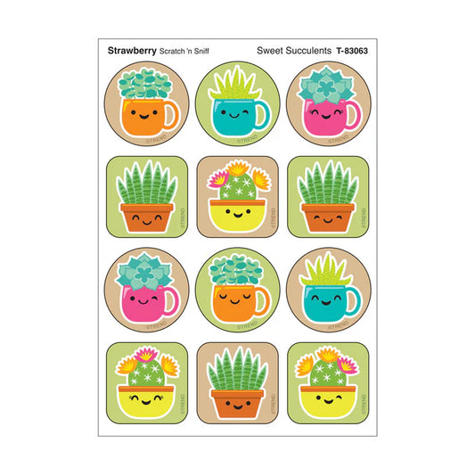 Sweet Succulents, Strawberry scent Scratch 'n Sniff Stinky Stickers®