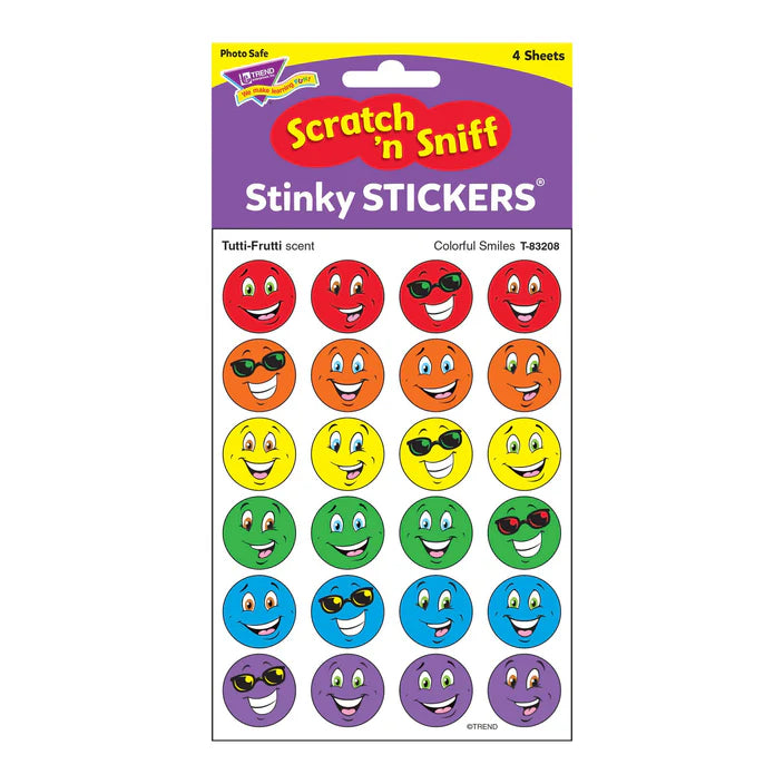 Colorful Smiles, Tutti-Frutti scent Scratch 'n Sniff Stinky Stickers®