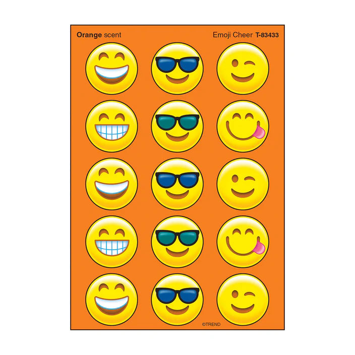 Emoji Cheer, Orange scent Scratch 'n Sniff Stinky Stickers®