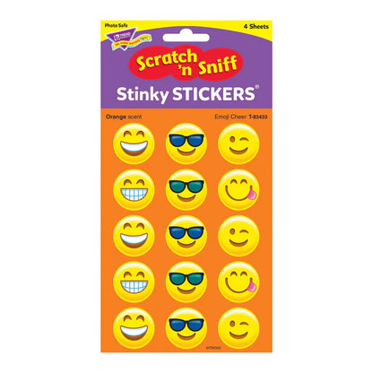 Emoji Cheer, Orange scent Scratch 'n Sniff Stinky Stickers®