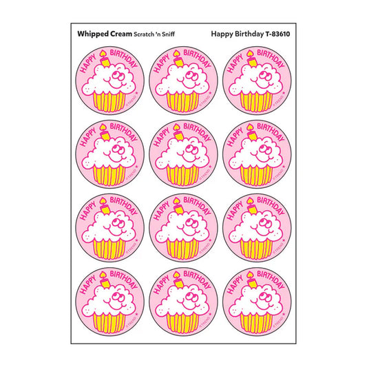 Happy Birthday, Whipped Cream scent Retro Scratch 'n Sniff Stinky Stickers®