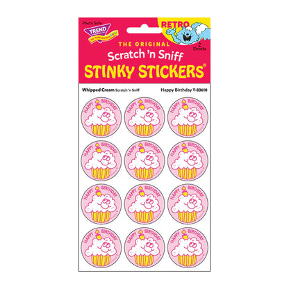 Happy Birthday, Whipped Cream scent Retro Scratch 'n Sniff Stinky Stickers®