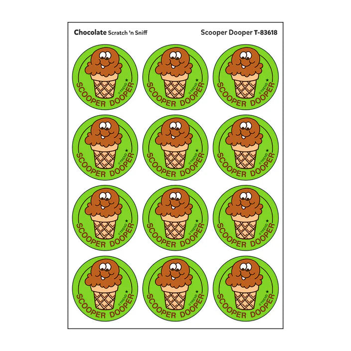 Scooper Dooper, Chocolate scent Retro Scratch 'n Sniff Stinky Stickers®