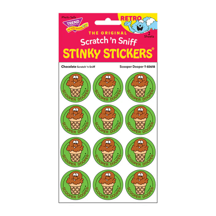 Scooper Dooper, Chocolate scent Retro Scratch 'n Sniff Stinky Stickers®
