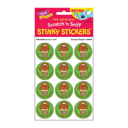 Scooper Dooper, Chocolate scent Retro Scratch 'n Sniff Stinky Stickers®